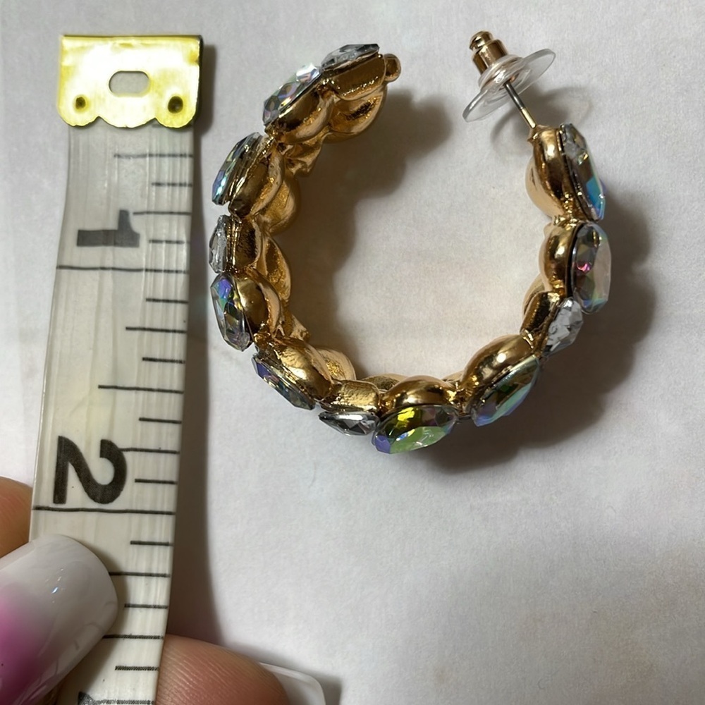 Crystal Hoop Earrings - Picture 11 of 14